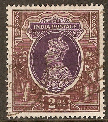 India 1937 2r Purple and brown. SG260.
